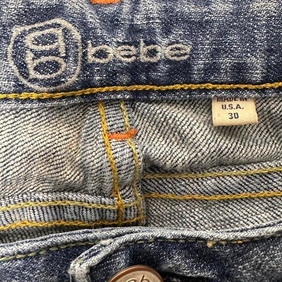 Bebe Women’s Vintage High Quality Flared Low Rise Size 30 Denim Jeans - Picture 5 of 6